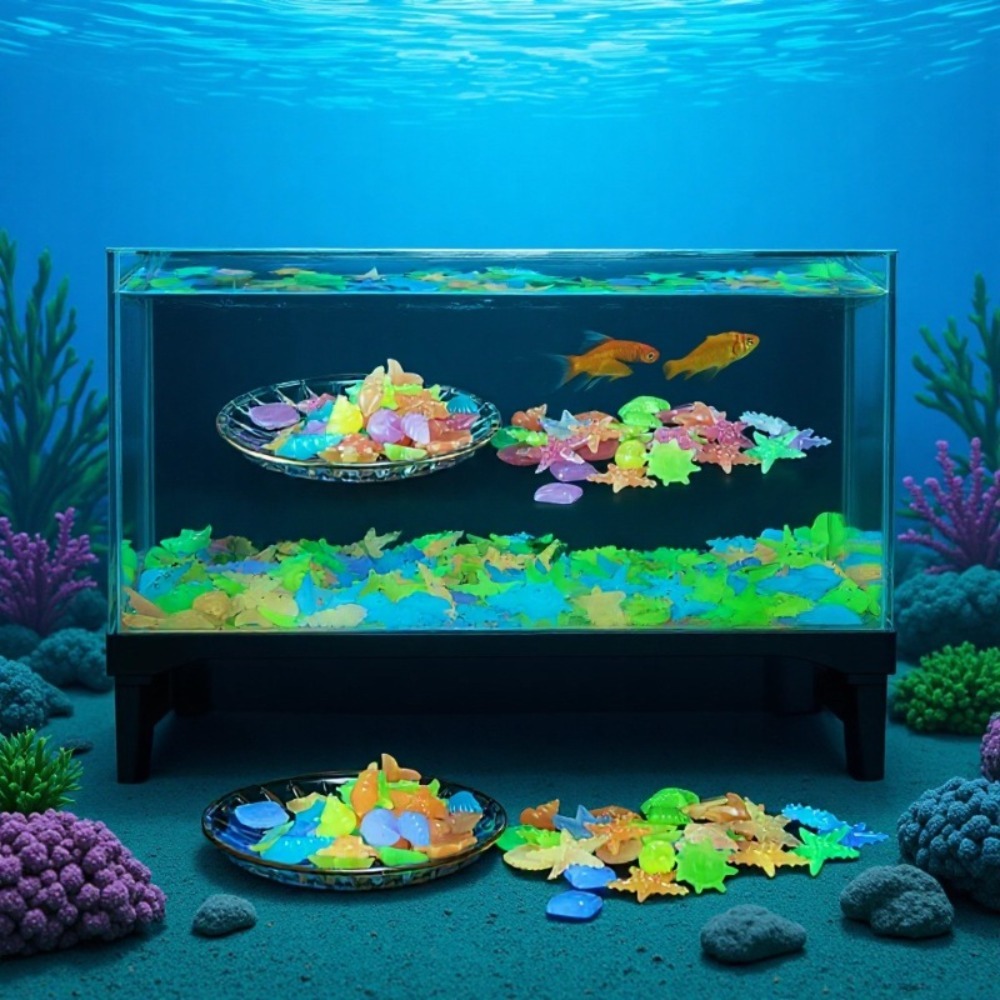 Aquarium Marine Stone - Pierres océaniques lumineuses, coquilles fluorescentes, étoiles