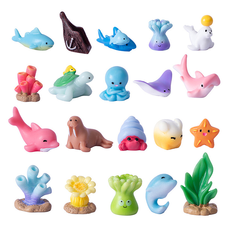 Marine Life Aquariums - Ensemble de figurines miniatures d'animaux marins,